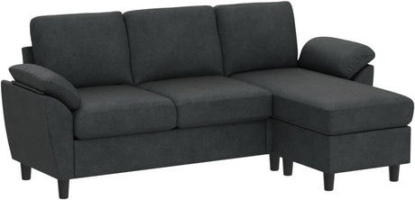 79" Convertible Sectional Sofa, Small L Shaped 3-Seat Couch with Reversible Chaise