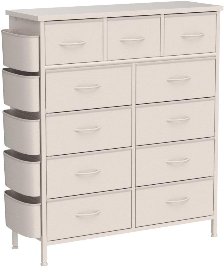 Dresser for Bedroom with 11 Drawer, Dressers & Chests of Drawers with Side Pockets