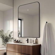 Black Metal Framed Wall Mirror – Modern Décor