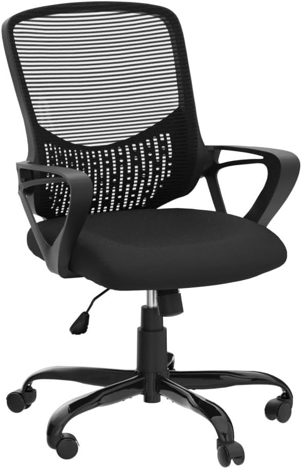 Office Ergonomic Mesh Desk Swivel Computer Mid Back Task Chair with Armrests/Height