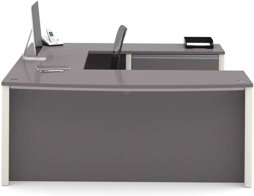 Connexion U-Shaped Executive Desk with Lateral File Cabinet, 72W, Slate/Sandstone