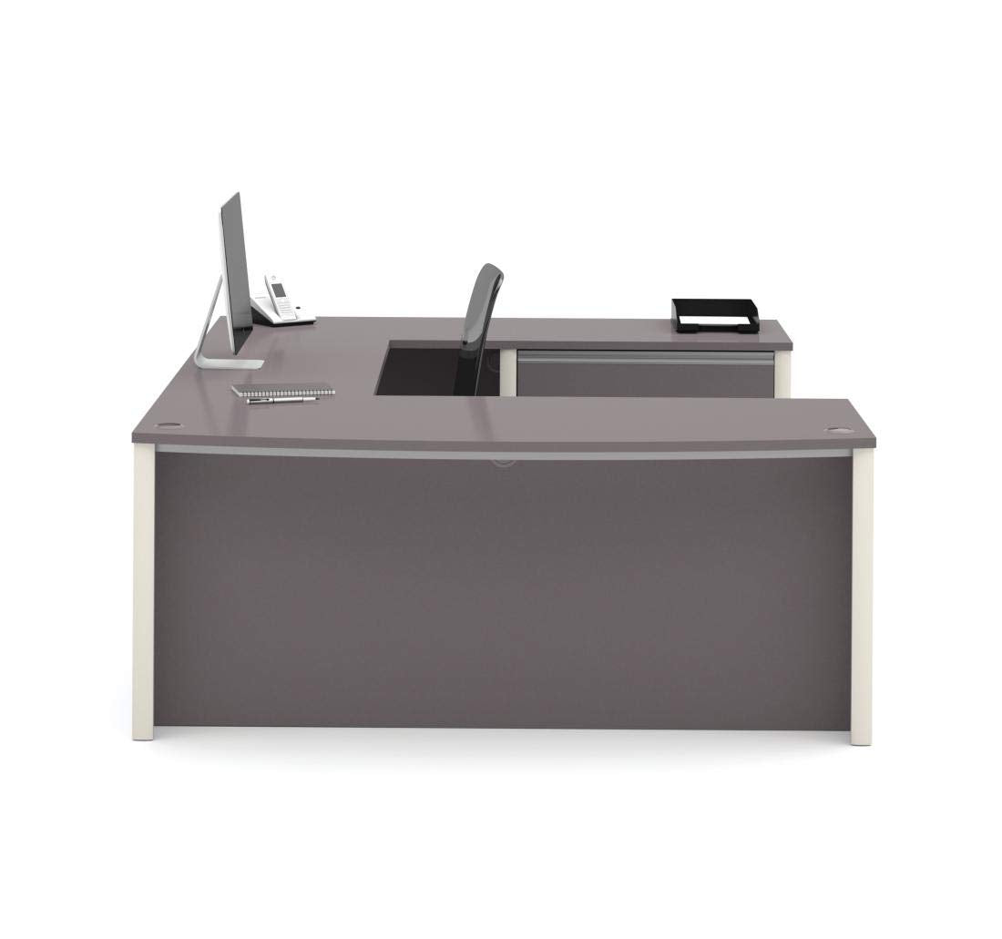 Connexion U-Shaped Executive Desk with Lateral File Cabinet, 72W, Slate/Sandstone