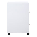 OSP Home Furnishings 2 Drawer Mobile Locking Metal File Cabinet, White