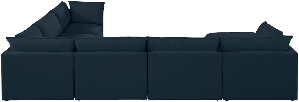 Furniture 688Navy-Sec7B Mackenzie Collection Modern | Contemporary Linen Textured