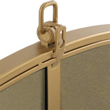 32" Contemporary Metal Frame Hooked Mirror in Brass