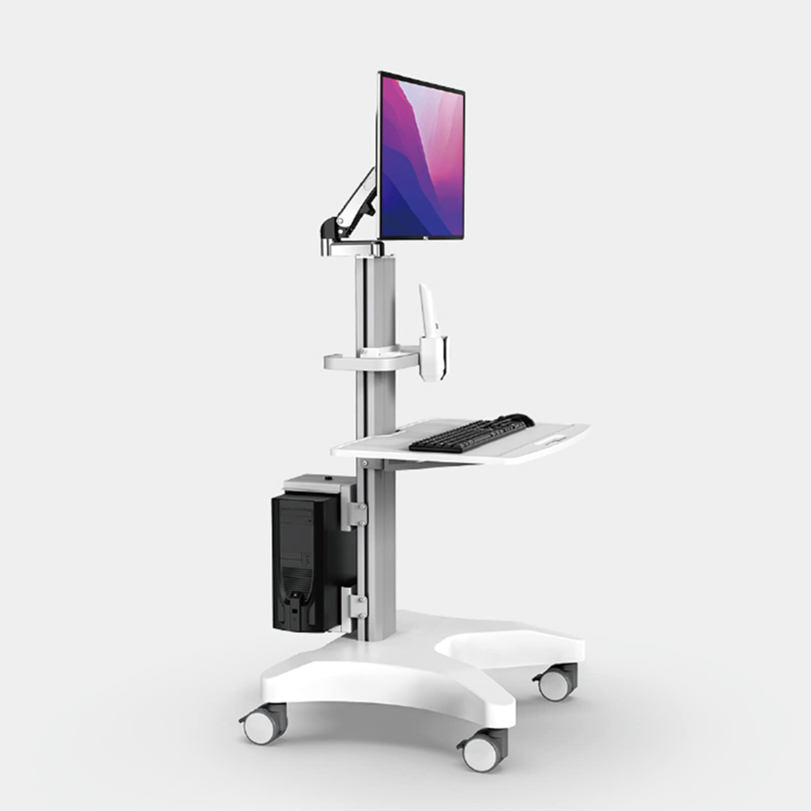 Medical Trolley with Monitor Mount and Oral Scanner Holder, Dental Clinic Cart with Wheels for Hospital Beauty Salon (OC-1T)