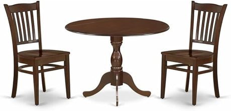 DMGR5-MAH-W 5 Piece Dining Room Table Set Includes a Round Kitchen