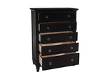 New Classic Furniture Tamarack Solid Wood 5-Drawer Chest, Black