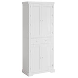 Bestier 72" Tall Kitchen Pantry Storage Cabinet with Doors, Adjustable Shelves & Drawer, Food Pantry Cabinet with Motion Sensor Light, Freestanding Cupboards for Dining/Laundry Room,Bathroom,White