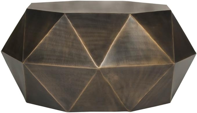 Home Collection Astrid Geometric Copper Faceted Coffee Table