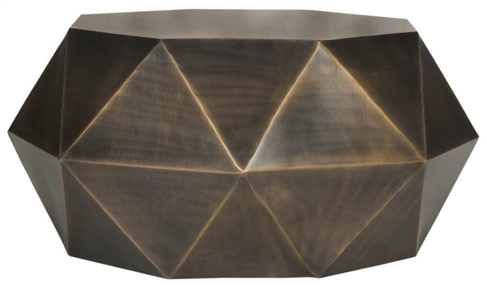 Home Collection Astrid Geometric Copper Faceted Coffee Table
