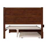 Queen Bed with Footboard and Twin XL Trundle in Walnut