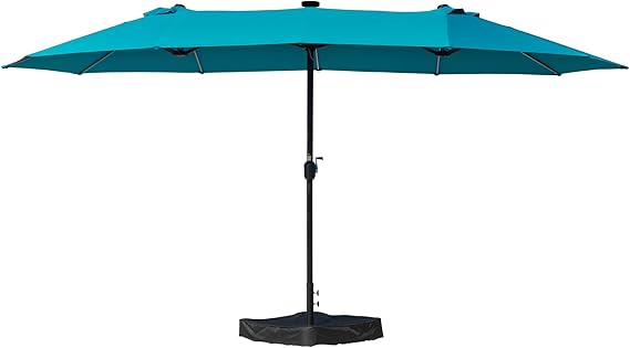 15ft Rectangle Patio Umbrella, Double-Sided Outdoor Market Umbrella