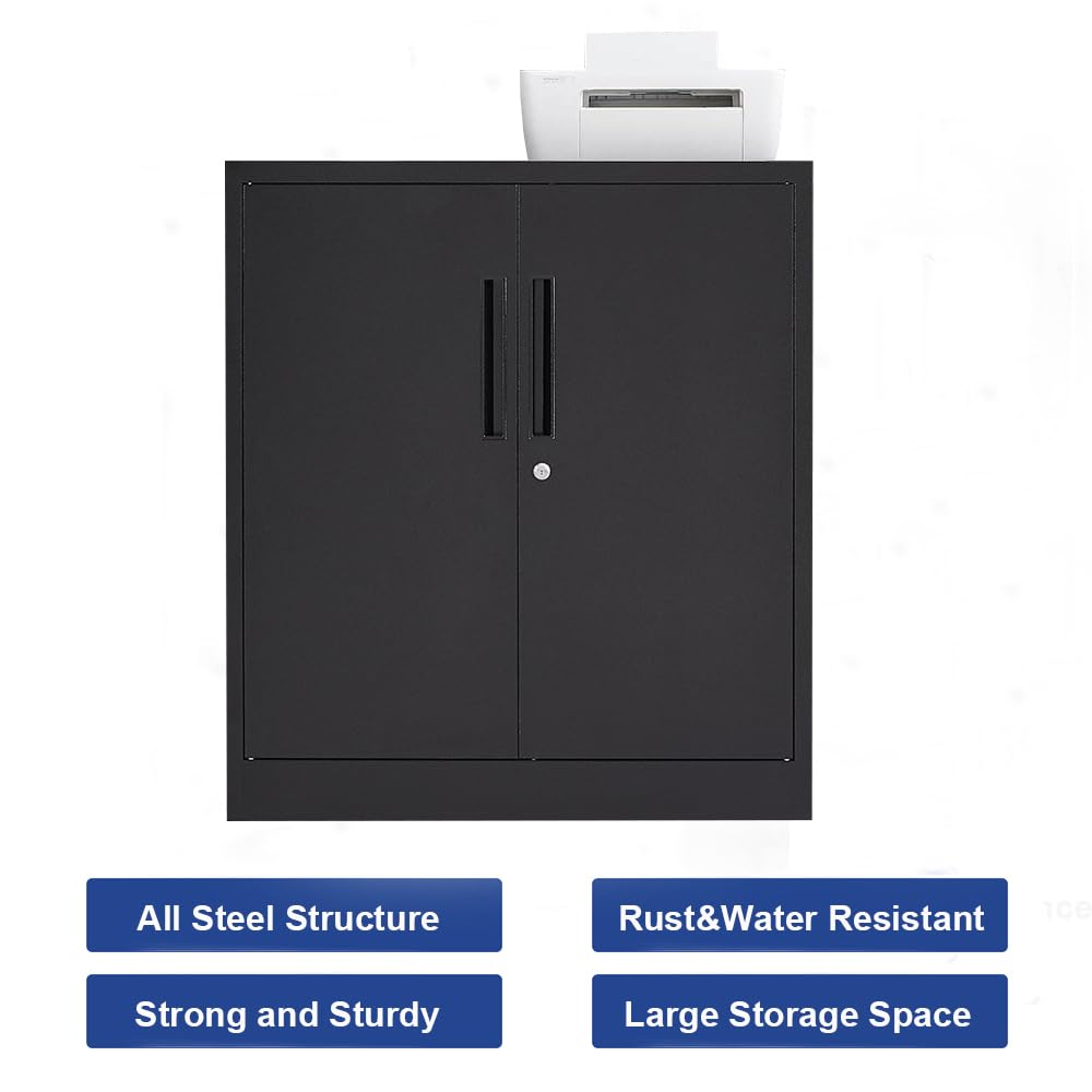 Small Locking Cabinet with 4 Keys, 35.4" H Metal Storage Cabinet