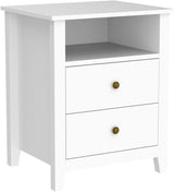 Modern Nightstands - Set of 2 White Night Stand for Bedroom, Bedside Table