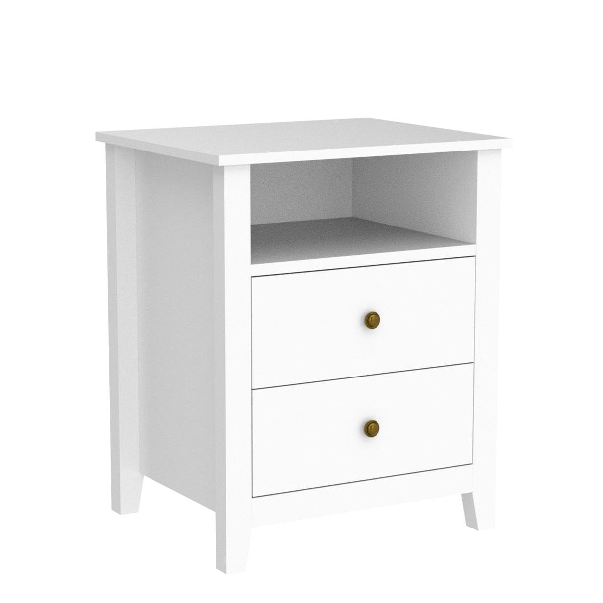 Modern Nightstands - Set of 2 White Night Stand for Bedroom, Bedside Table