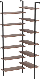 Corner Bookshelf,12-Tier L Shaped Bookshelf, Double Wide Corner Wall Mount Bookcase