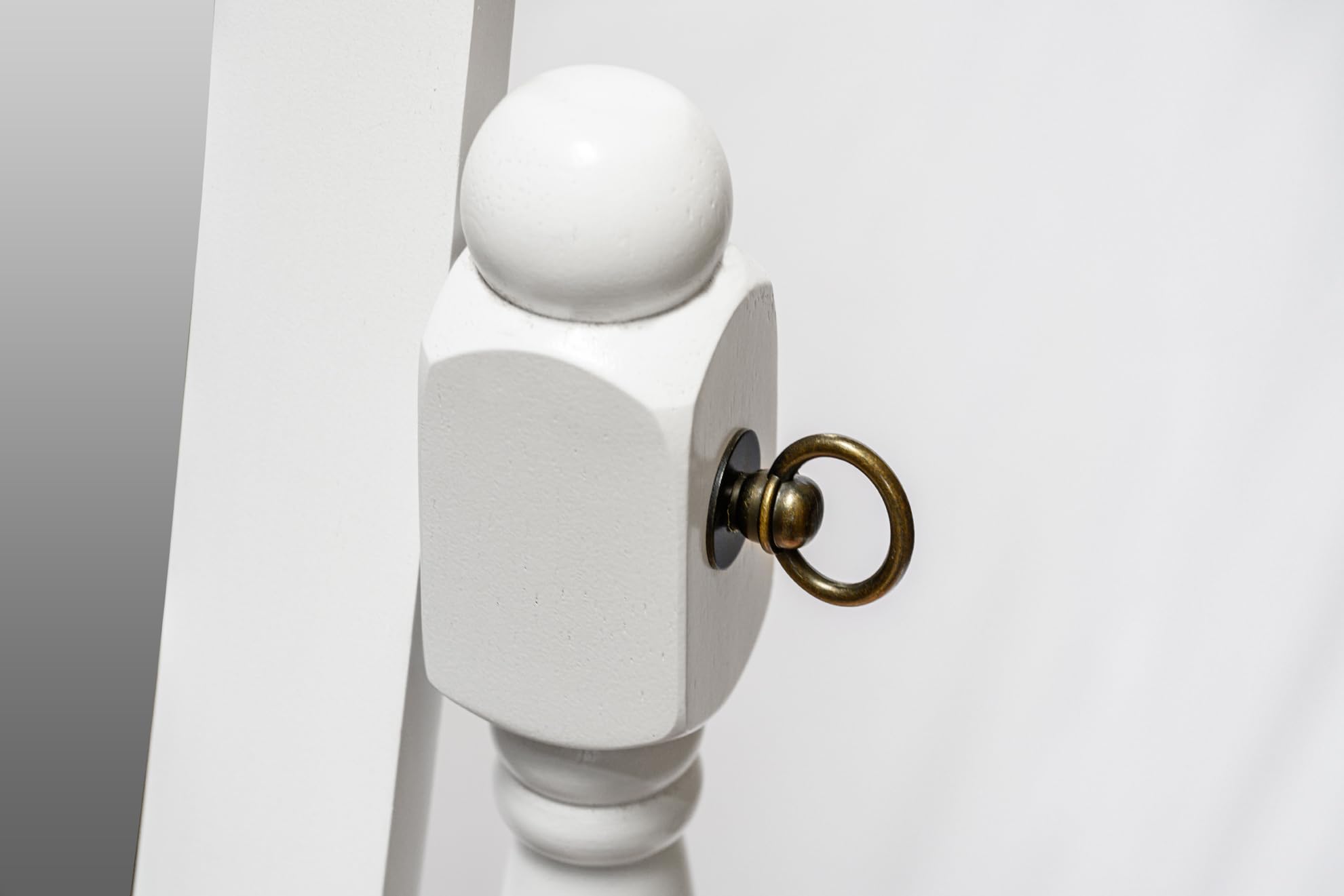 Swivel Full Length Cheval Floor Mirror - White Wood Frame