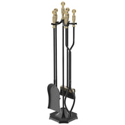 5 Pieces 31In Fireplace Tools Set, Wrought Iron Fireplace Tools with Ergonomic Handle