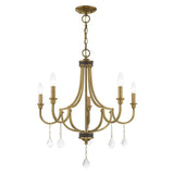 Lighting 5 Lt Antique Brass Chandelier