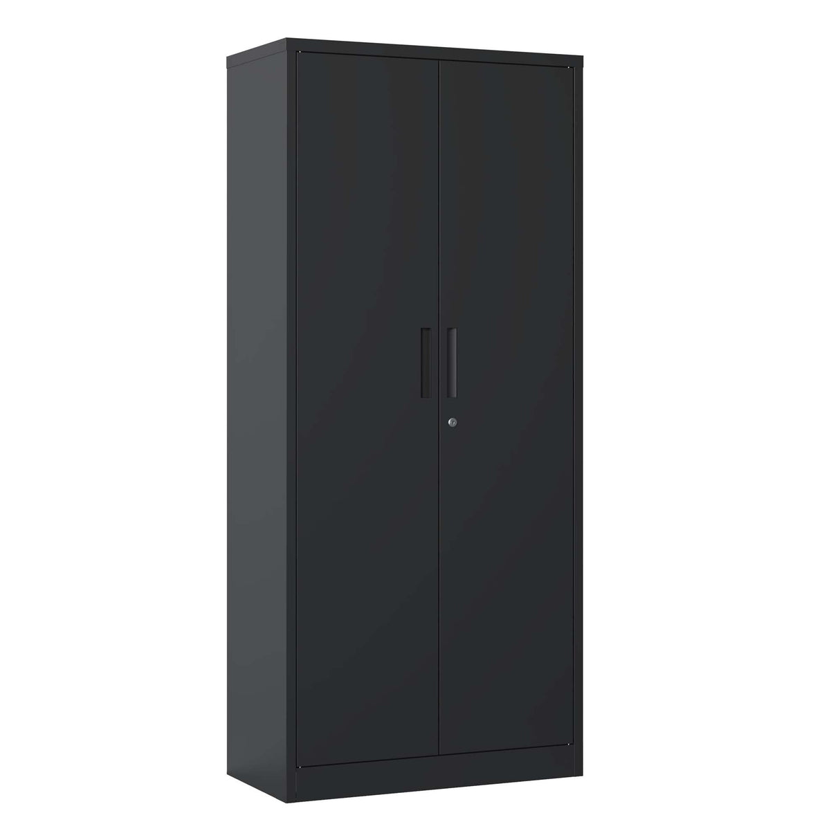 72 Inch Tall Metal Storage Cabinet, Black Garage Tool Steel Locking Cabinet