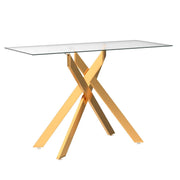 Modern Style Console Table Narrow Sofa Table with Tempered Glass Top