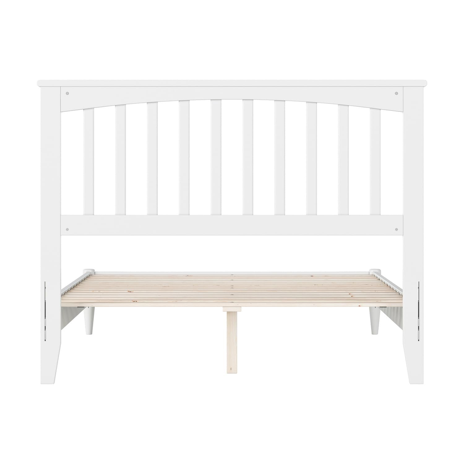 Simplicity Full Solid Wood Low Profile Platform Bed in White