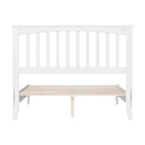 Simplicity Full Solid Wood Low Profile Platform Bed in White
