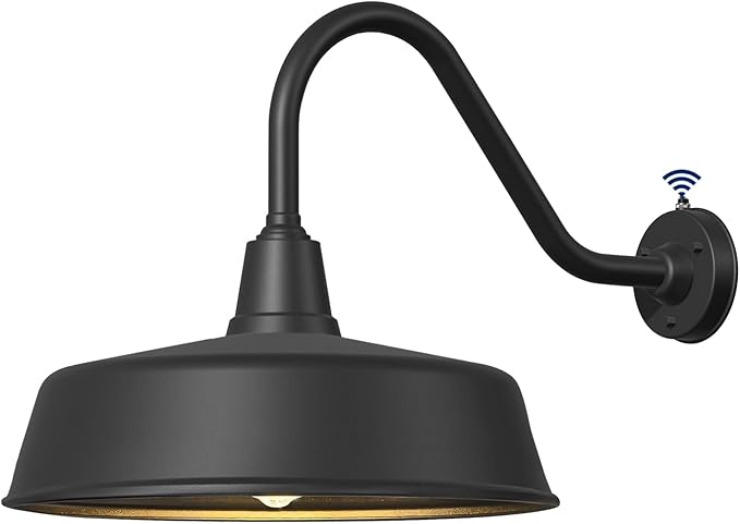21 Inch Large Outdoor Gooseneck Barn Lights from Dusk to Dawn, Extended Arm Classic