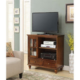 42" TV Stand Entertainment Console Highboy with Storage in Dark Walnut