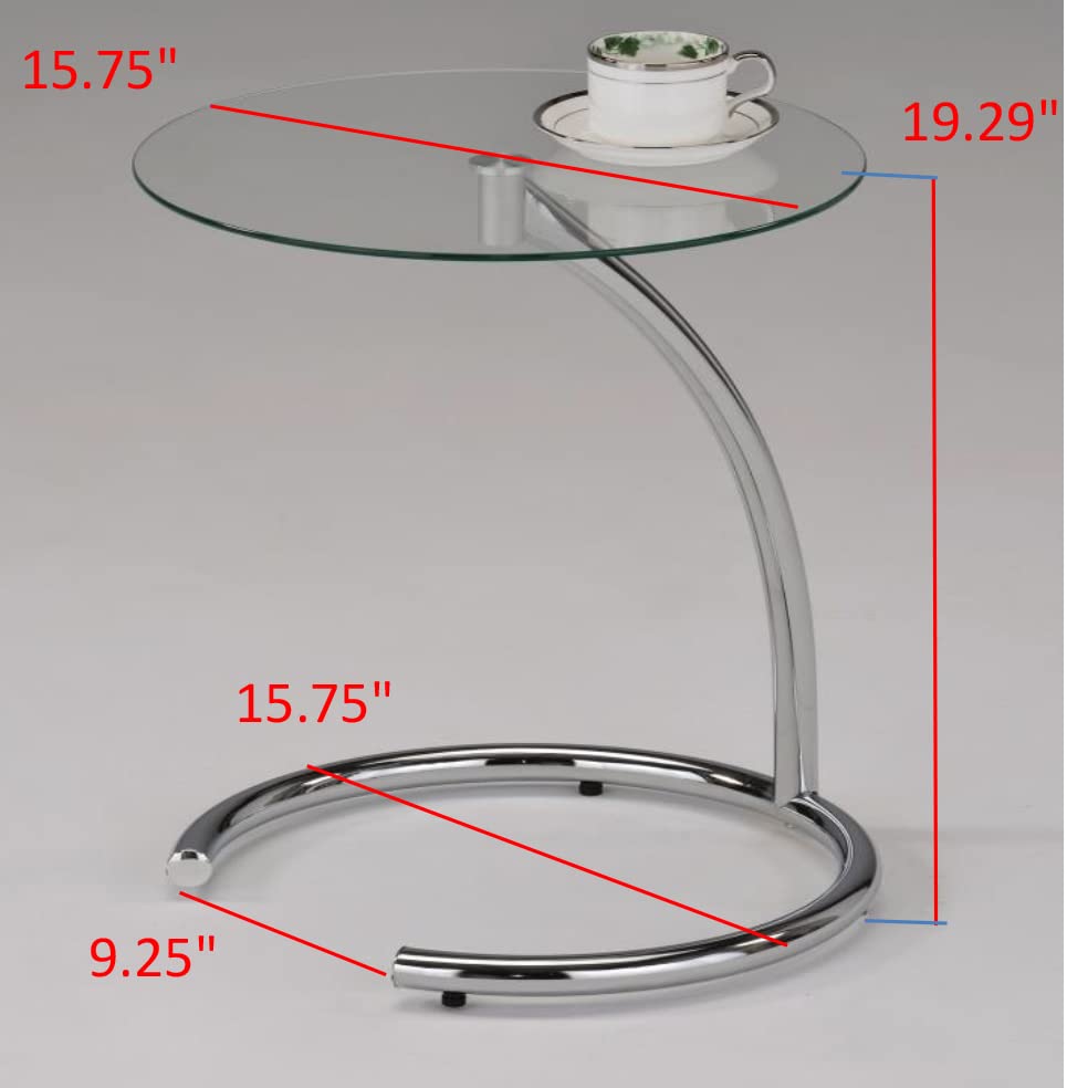 Chrome with Glass Modern Accent Side End Table