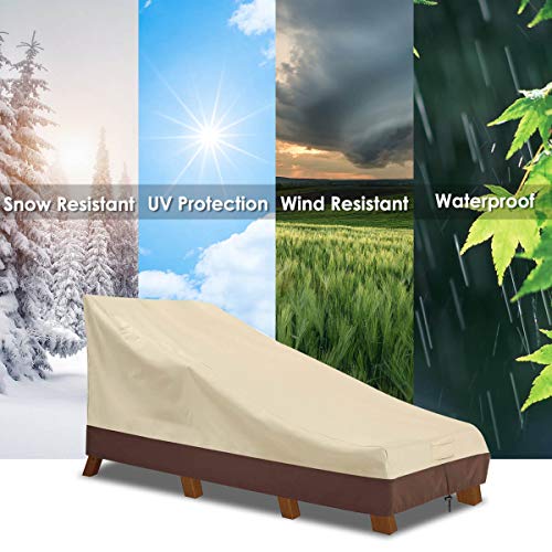 Waterproof Patio Chaise Lounge Cover, 600D Heavy Duty Outdoor Lounge Chair Coverse