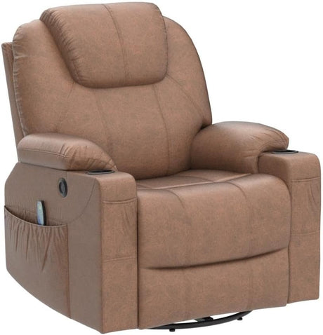 Swivel Rocker Massage Recliner Chair with Heat Ergonomic, Manual Glider Rocking