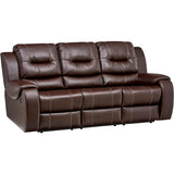 Faux-Leather Double Reclining 3-Seater Sofa, HUM001SF-BR, 40.000