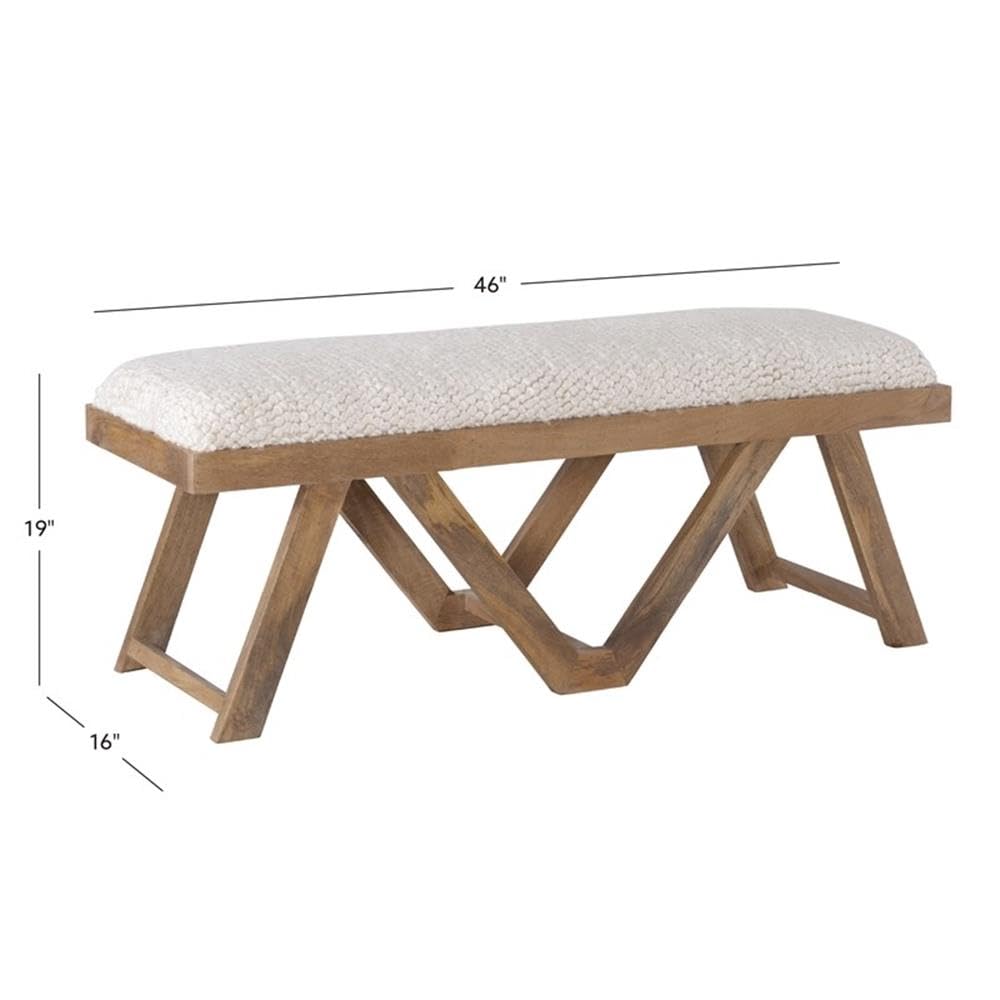 Furniture Linon Bryn Wood Upholstered Bench