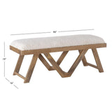 Furniture Linon Bryn Wood Upholstered Bench