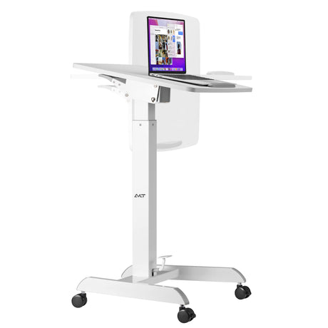 47" Height Adjustable Mobile Workstation with Tilting Desk (3 ft 11 inches) - Foot Pedal Pneumatic