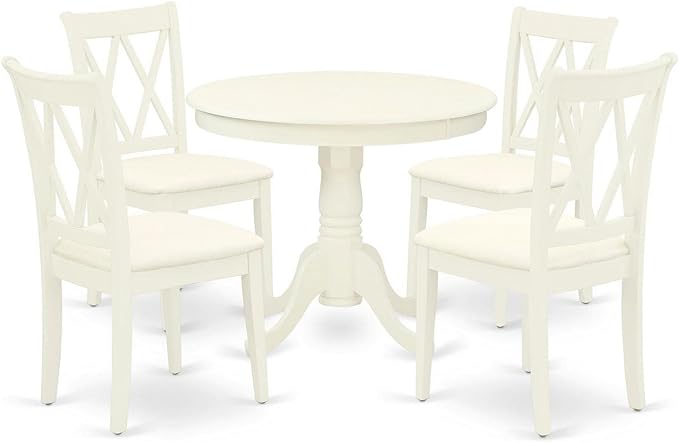 ANCL3-MAH-W Antique 3 Piece Dinette Set for Small Spaces Contains a Round