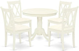 ANCL3-MAH-W Antique 3 Piece Dinette Set for Small Spaces Contains a Round