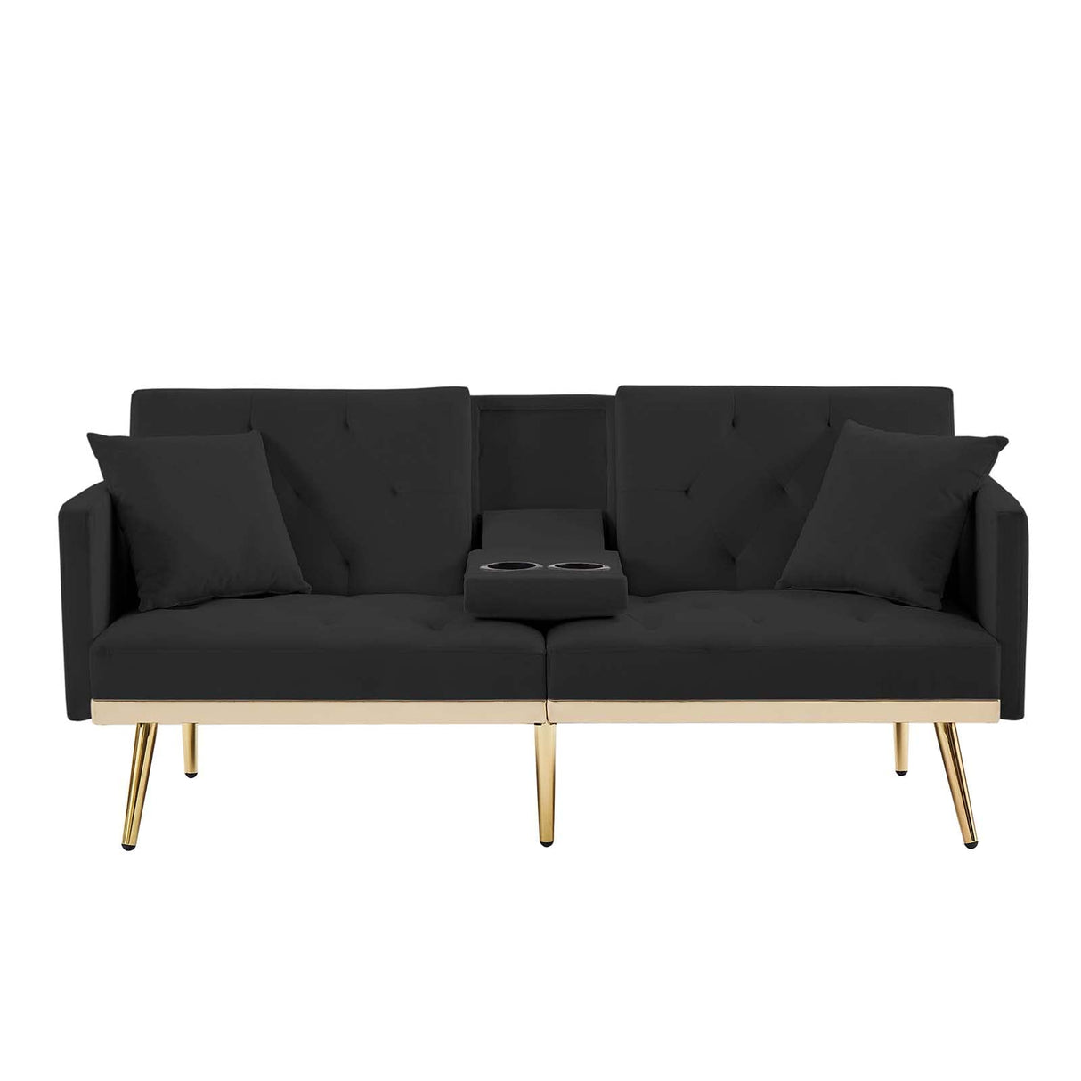 69''Convertible Futon Sofa Bed, Modern Folding Velvet Sleeper Couch Bed