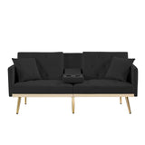 69''Convertible Futon Sofa Bed, Modern Folding Velvet Sleeper Couch Bed