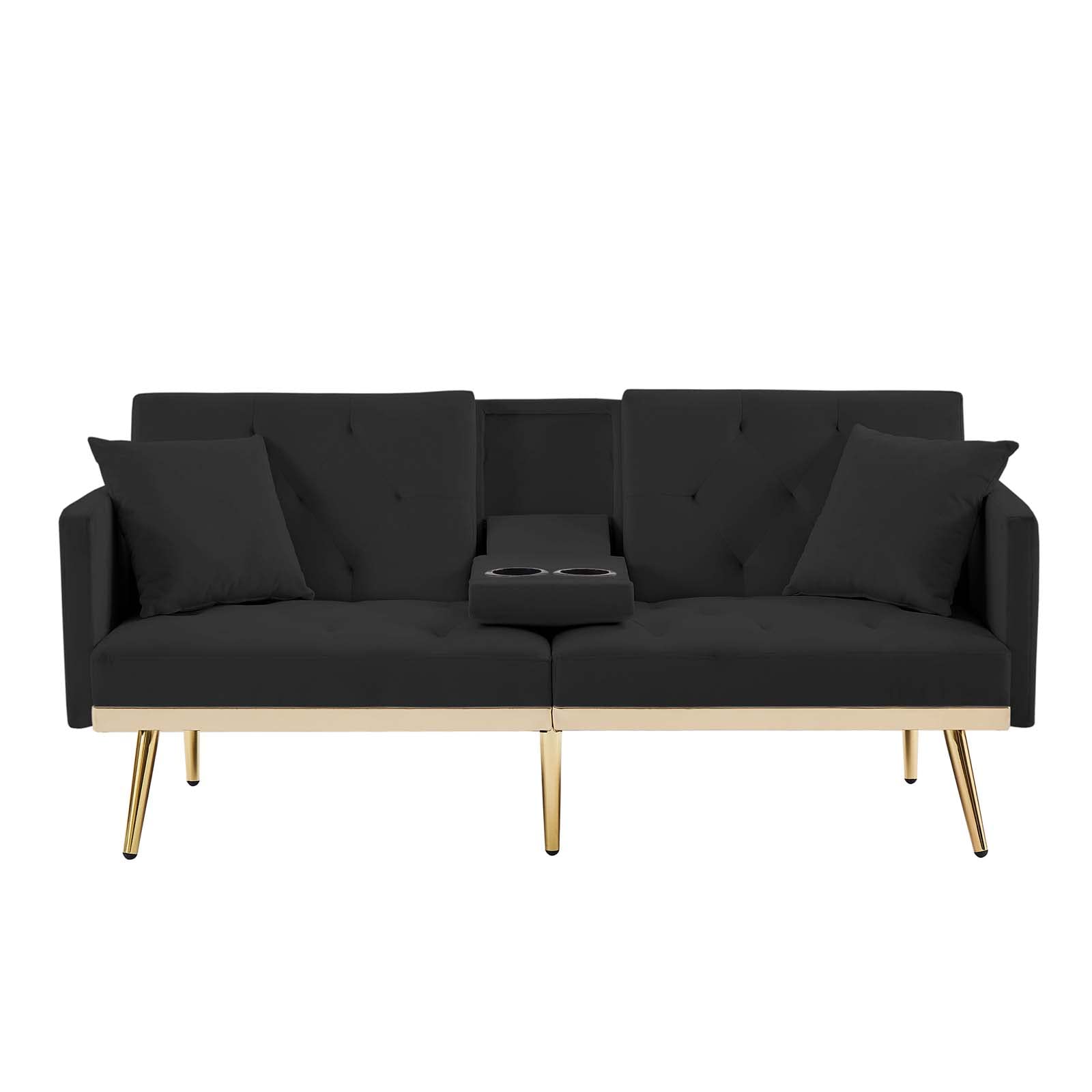 69''Convertible Futon Sofa Bed, Modern Folding Velvet Sleeper Couch Bed
