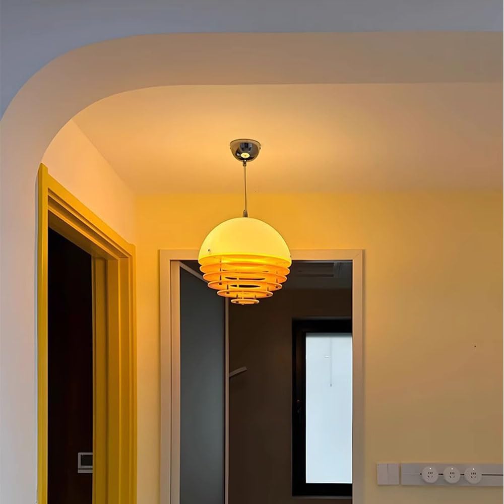 Orange Kitchen Pendant Light - 12 Inch Sunset Farmhouse Fixture