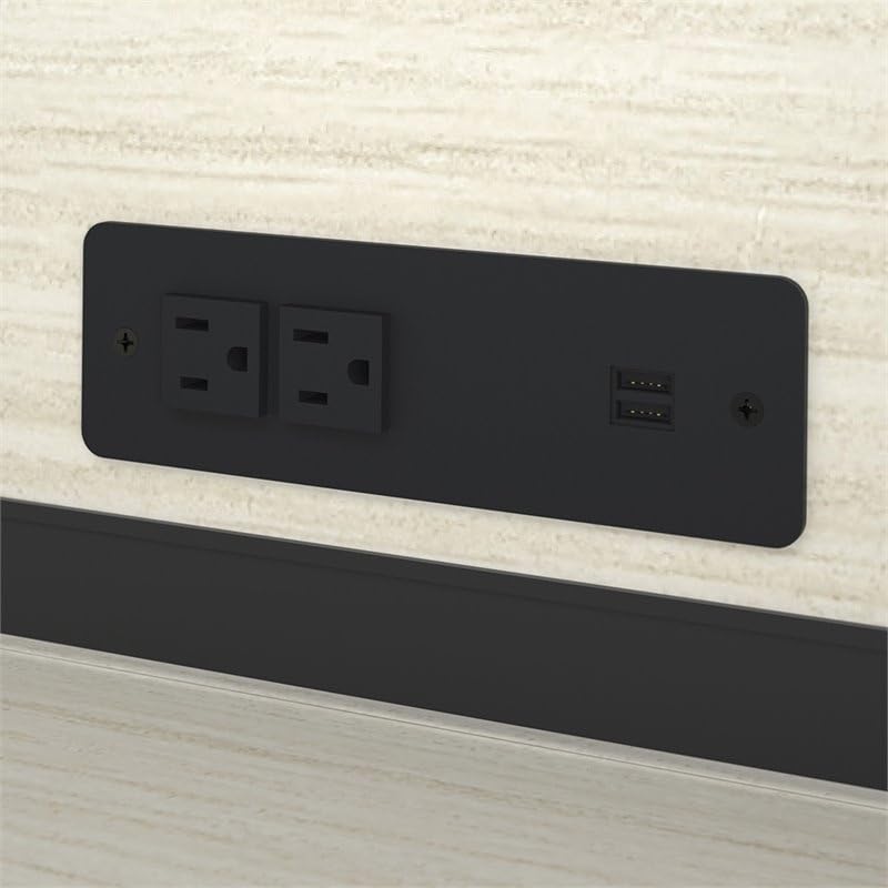 66" W x 95.5" D Modern Contemporary U-Shaped Wood Computer Desk with Hutch