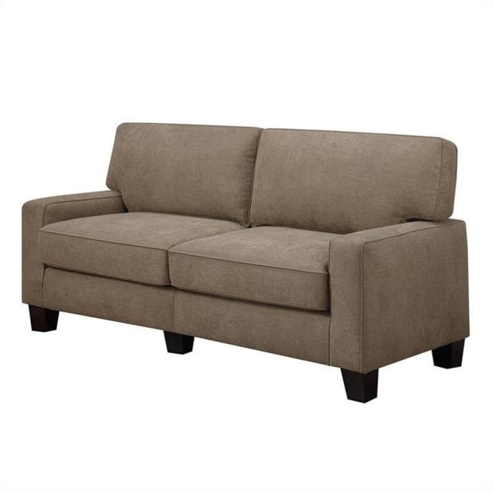 Contemporary Fabric Upholstered Sofa in Fawn Tan