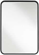 Wall Mirror Modern Black Iron Frame Beveled Glass 24" Wide Decor