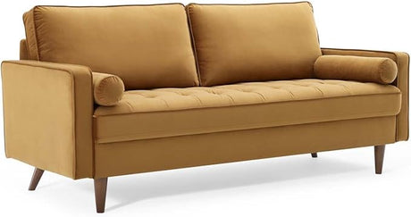 EEI-3764-COG Valour Performance Velvet Sofa, Cognac