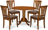 DLAV5-SBR-C 5 Piece Dinette Set for 4 Includes a Round Dining