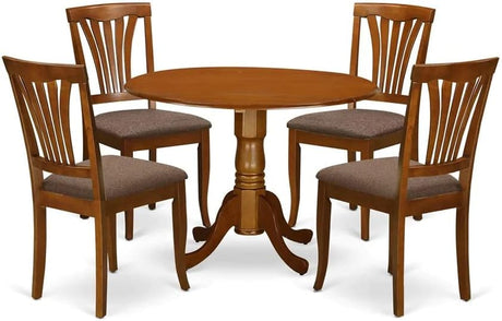 DLAV5-SBR-C 5 Piece Dinette Set for 4 Includes a Round Dining