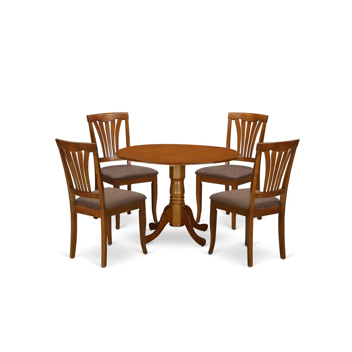 DLAV5-SBR-C 5 Piece Dinette Set for 4 Includes a Round Dining